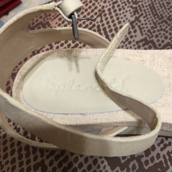 NWOT Splendid Cream Canvas Ankle Strap Sandals - Picture 7 of 12